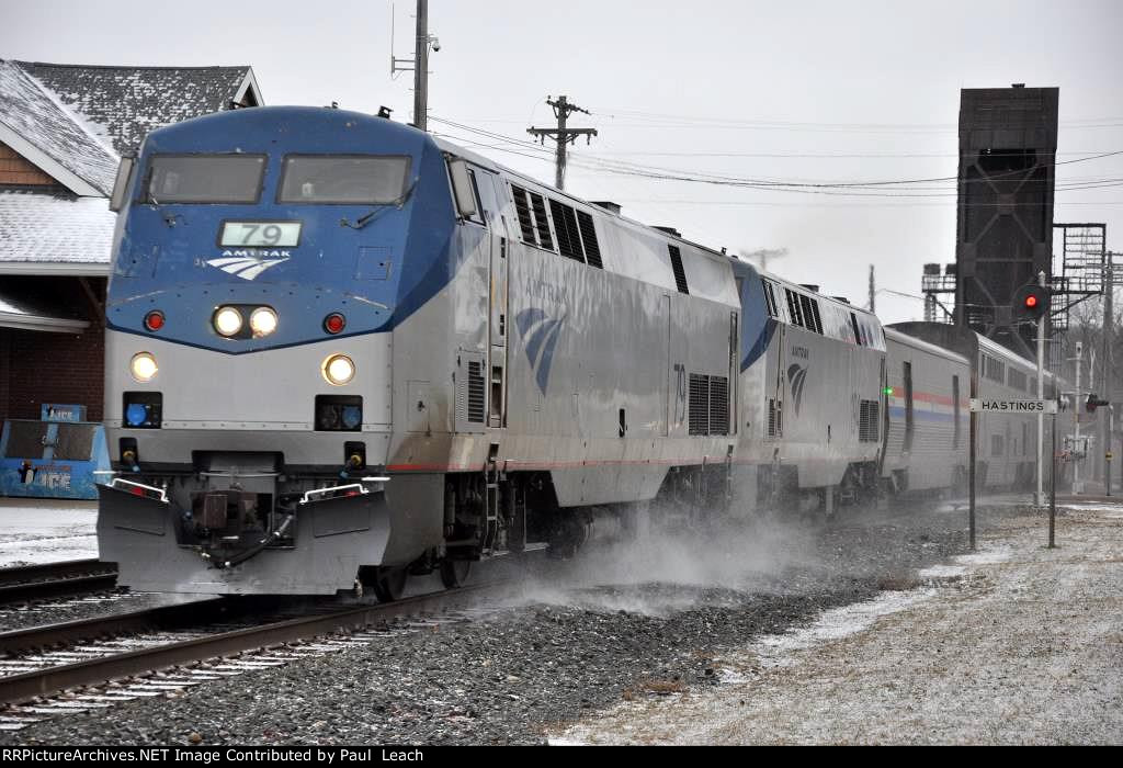 Eastbound "Empire Builder" rolls off the bridge